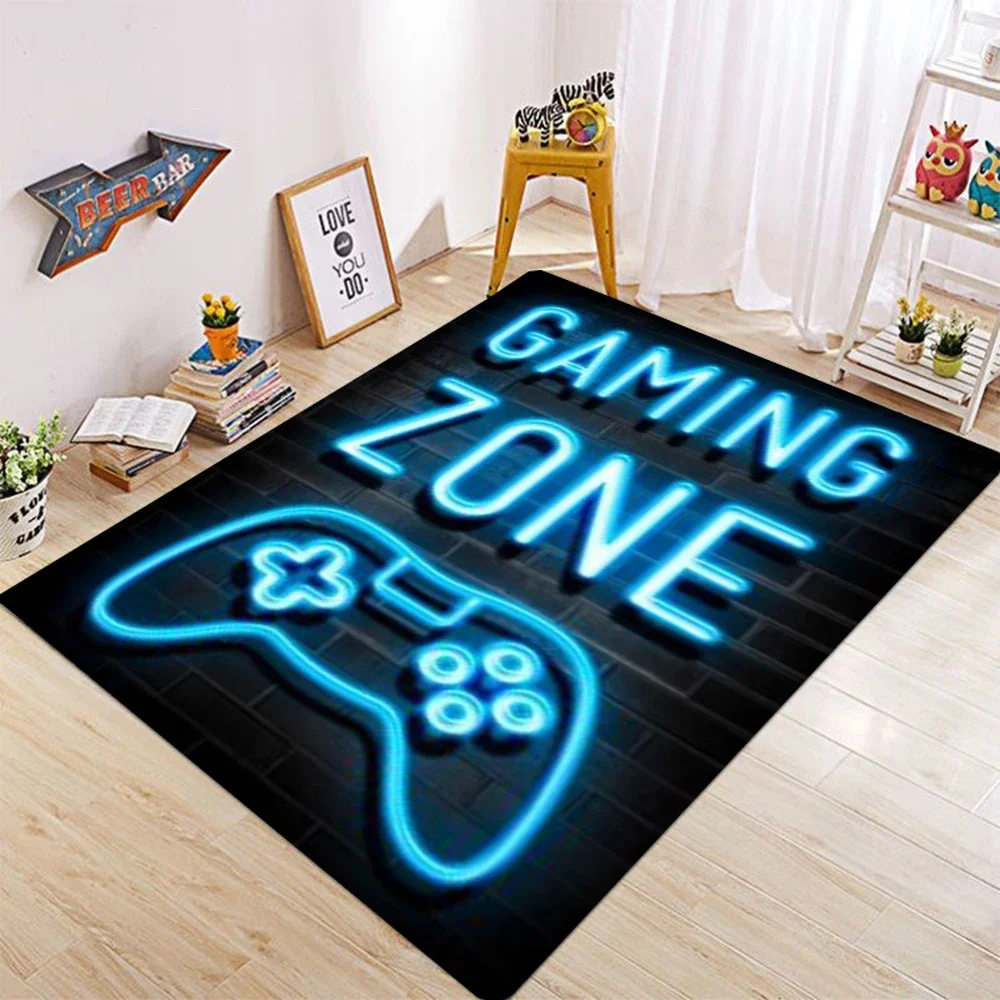 Gaming Zone Entrance Mat Rug for Man Cave Gamer Room Bathroom Floor Mat Welcome Play Area Carpet