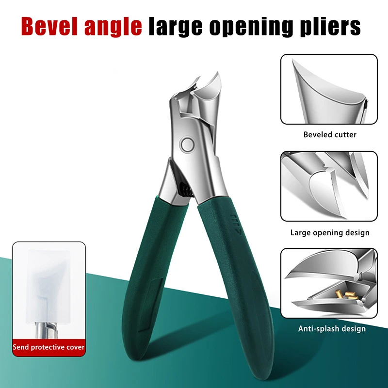 Oblique-Angle Large-Jaw Nail Clippers - Anti-Splash Toenail Cutter for Household Manicure