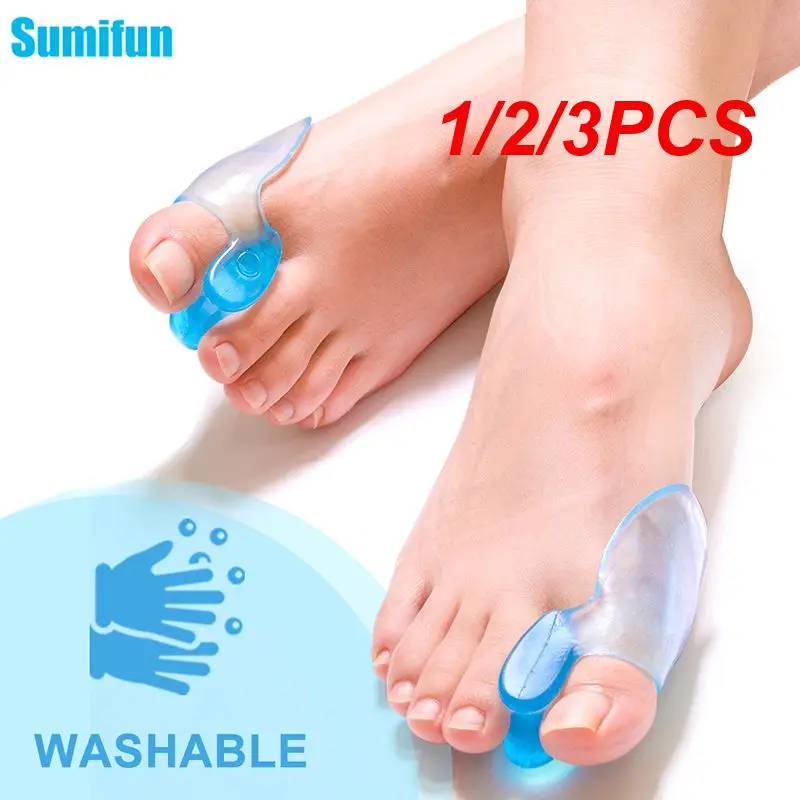 1/2/3PCS Silicone Gel Thumb Corrector Bunion Little Toe Protector Separator Hallux Valgus Finger Straightener Foot Care Relief