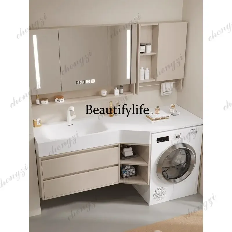 Y136 Y136 Customized bathroom, washing machine, integrated cabinet combination, modern simple bathroom cabinet, face basin