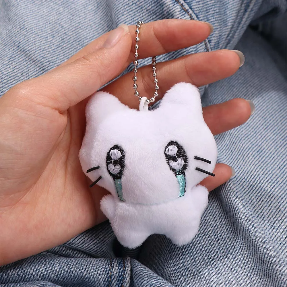 Bag Hanging Funny Earphones Cat Pendant Cartoon Bag Hanging Sad Cat Doll Keychain Key Ring Couple