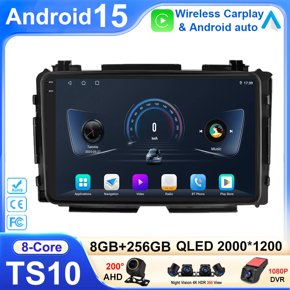 

Car Radio Android 15 For Honda HR-V HRV XRV Vezel 2013-2017 2018 2019 Wireless CarPlay Android Auto DSP Car Multimedia GPS DVR