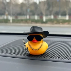 1PC Cute Black Hat Guitar Yellow Duck Car Accessories, Car Accessories, Novice Driver Gifts, Festival Gifts