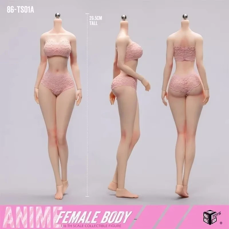 NEW in Stock 1/6 Scale 86-TS01-A Makeup Edition Platinum Silicone Ultra Soft Joint Movable Action Figures Dolls Body Female Body