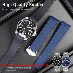 For TAG Heuer F1 AQUARACER CARRERA   Silicone watchband radian Connecting port man 22mm Stainless steel watch buckle watchband