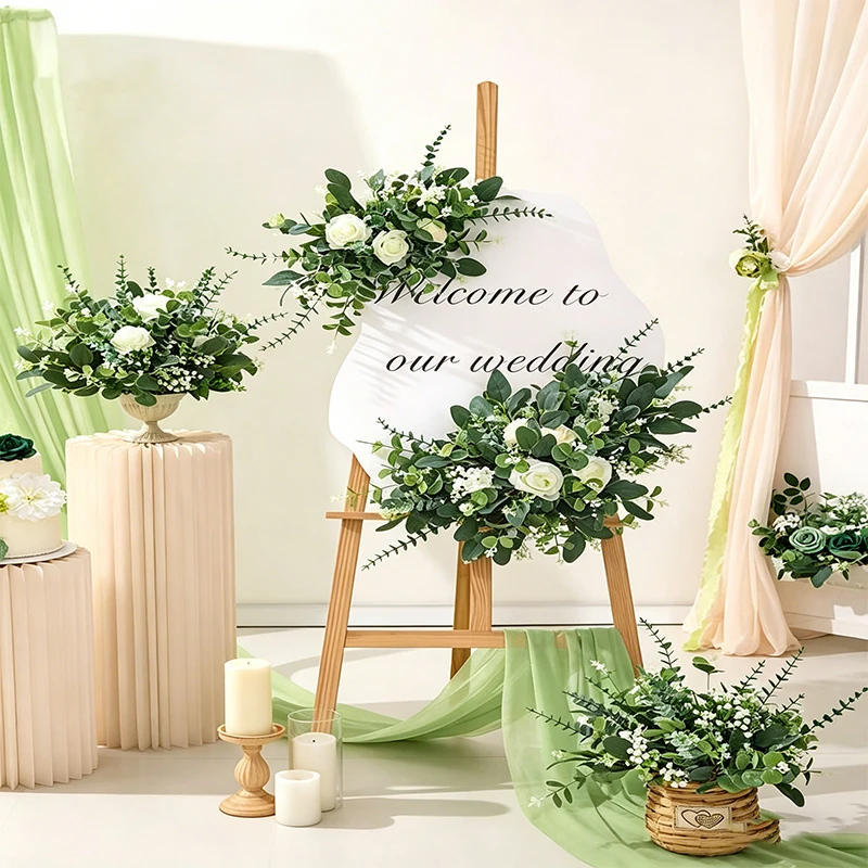 16/30/50 Stück künstliche Eukalyptusblätter, Stiele, künstliche grüne Pflanzen für Hochzeitsstrauß, Kranz, Vase, Blumenarrangement, Heimdekoration – Detail 3