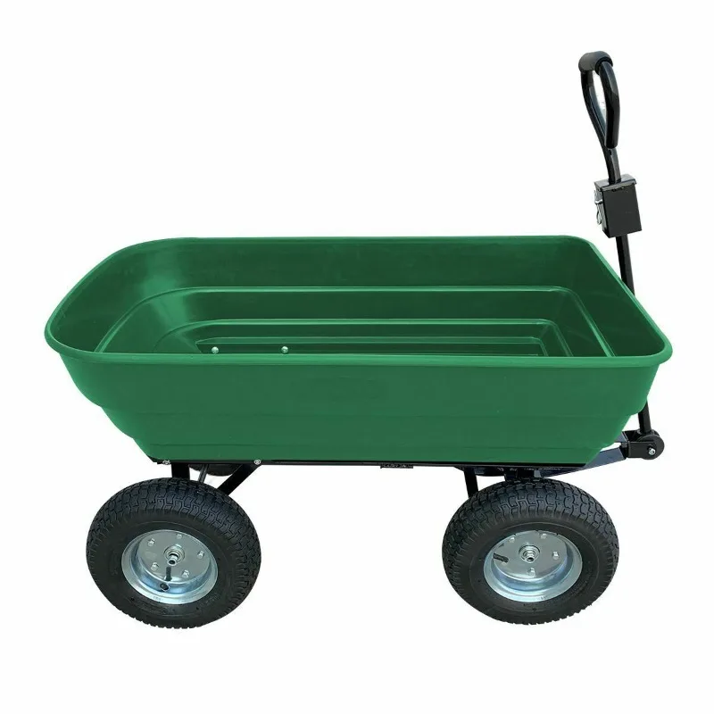 Large-capacity mobile tool cart, hand-pulled four-wheel garden dump truck, garbage truck