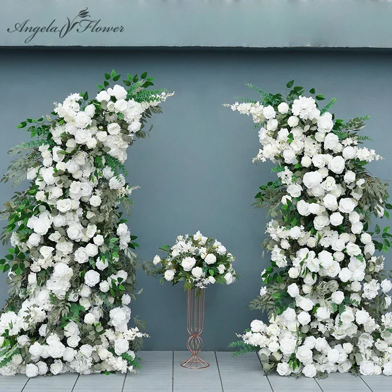 

Pflanzen Hochzeit Hintergrund Horn Arch Rahmen Floral Anordnung Rose Eukalyptus Blatt Tabellenmittel Ball Fenster Display