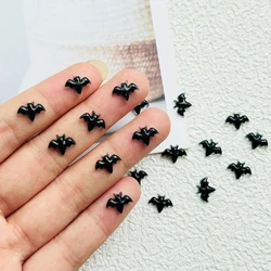 100 sztuk nowe śliczne Mini żywica Halloween nietoperz Flatback ozdoba tworzenia biżuterii Manicure akcesoria do włosów