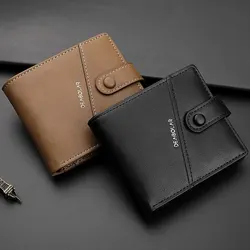 Men's Wallet Business Card Holder Case Men's Short Wallet PU Leather Money Bag High Quality Men's Credit Card Wallet