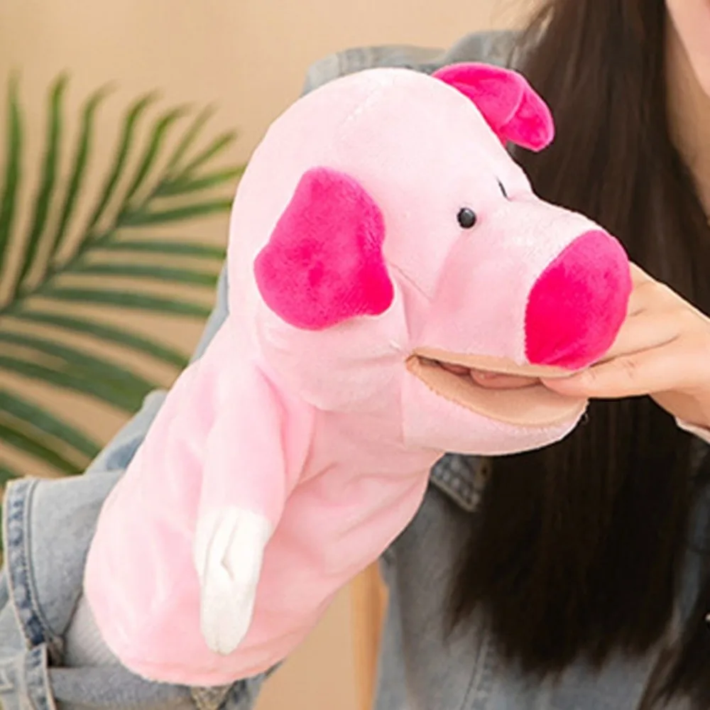 ตุ๊กตาสัตว์เล่น ตุ๊กตาสัตว์มือ ตุ๊กตาผ้ากำมะหยี่ ของเล่นเสริมพัฒนาการเด็ก ตุ๊กตาหมูการ์ตูน ตุ๊กตาสวมมือ ตุ๊กตาสวมนิ้ว ถุงมือเล่น
