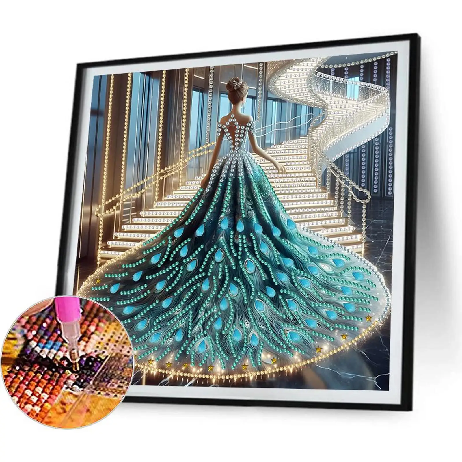 

4pcs 5D DIY Partial Special Shaped Drill Diamond Painting Kit Girl Decor 30x30cm