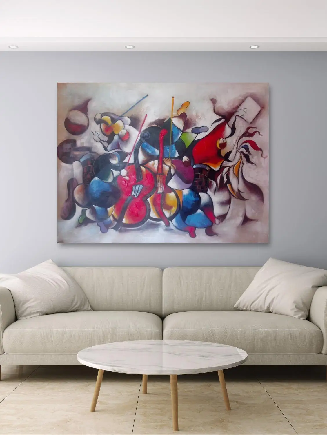 

Modern Abstract Violin Concert Musical Oil Painting On Canvas Handmade Playing Music Wall Art For Dining Room Home Decor