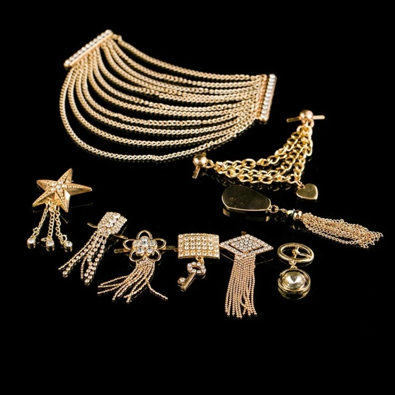 Sweet Girl Flower Shape Square Type Decorative Shoe Buckle Pendant Flower Tassel Women's Bag Accessories Charm Pendant