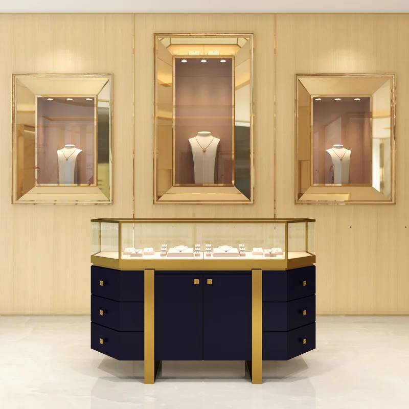 Custom. Lockable white wooden storage by design elegant luxury led glass cabinet showcases for jewelry display