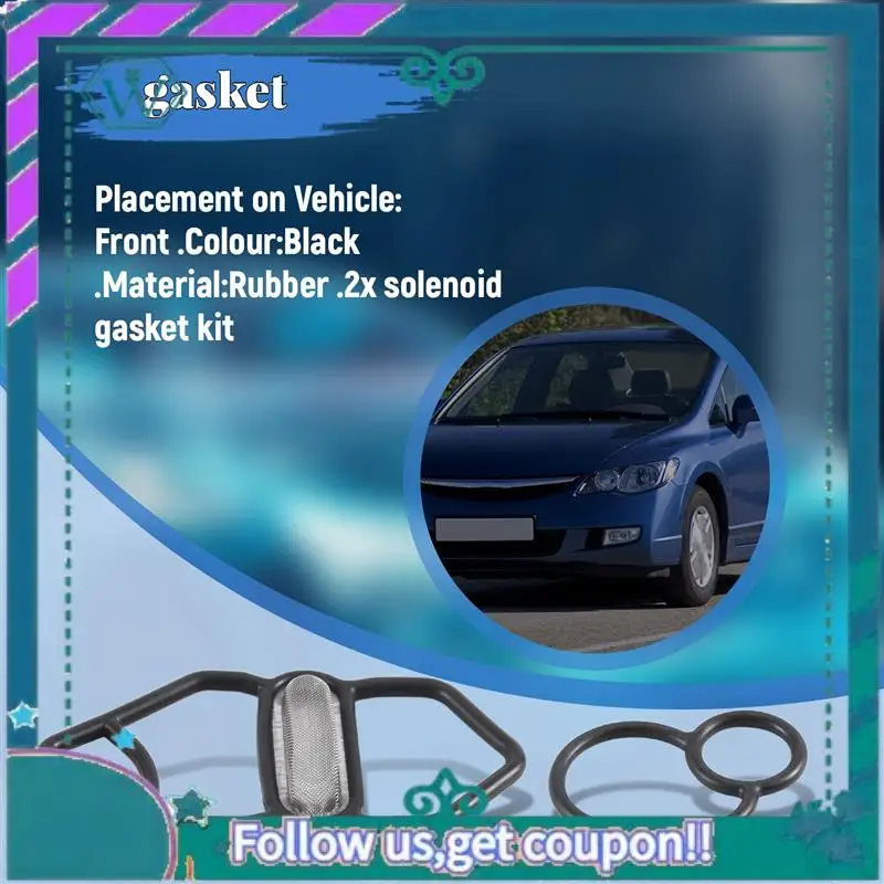 AA92-Upper + Lower VTEC Solenoid Gasket Fit For Honda GSR NSX D16Z6 B18C1 B16A2 B18C5 36172-P08-015 15825-P08-005