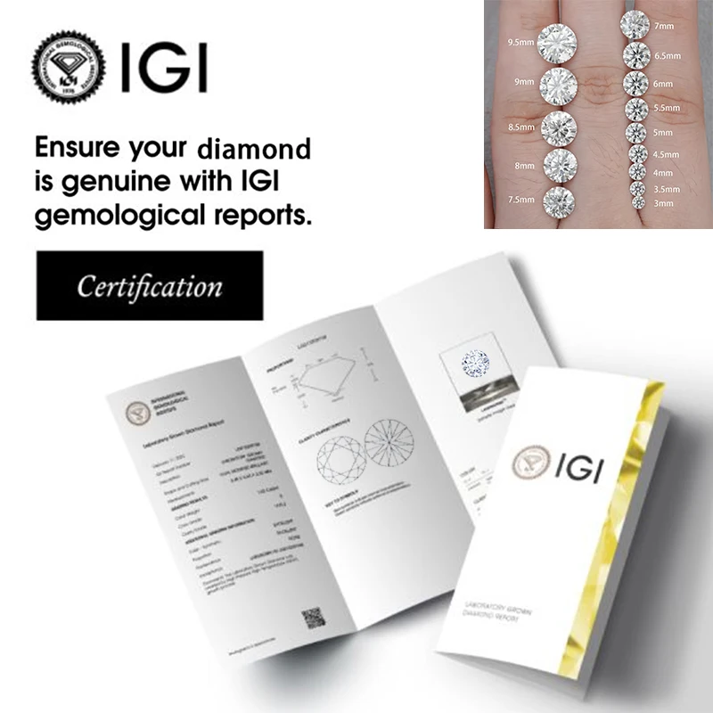 CVD HPHT 0.5-5CT مختبر الماس DEF VS-VVS جولة IGI GIA شهادة سوبر الأبيض نمت حجر الماس لصنع المجوهرات