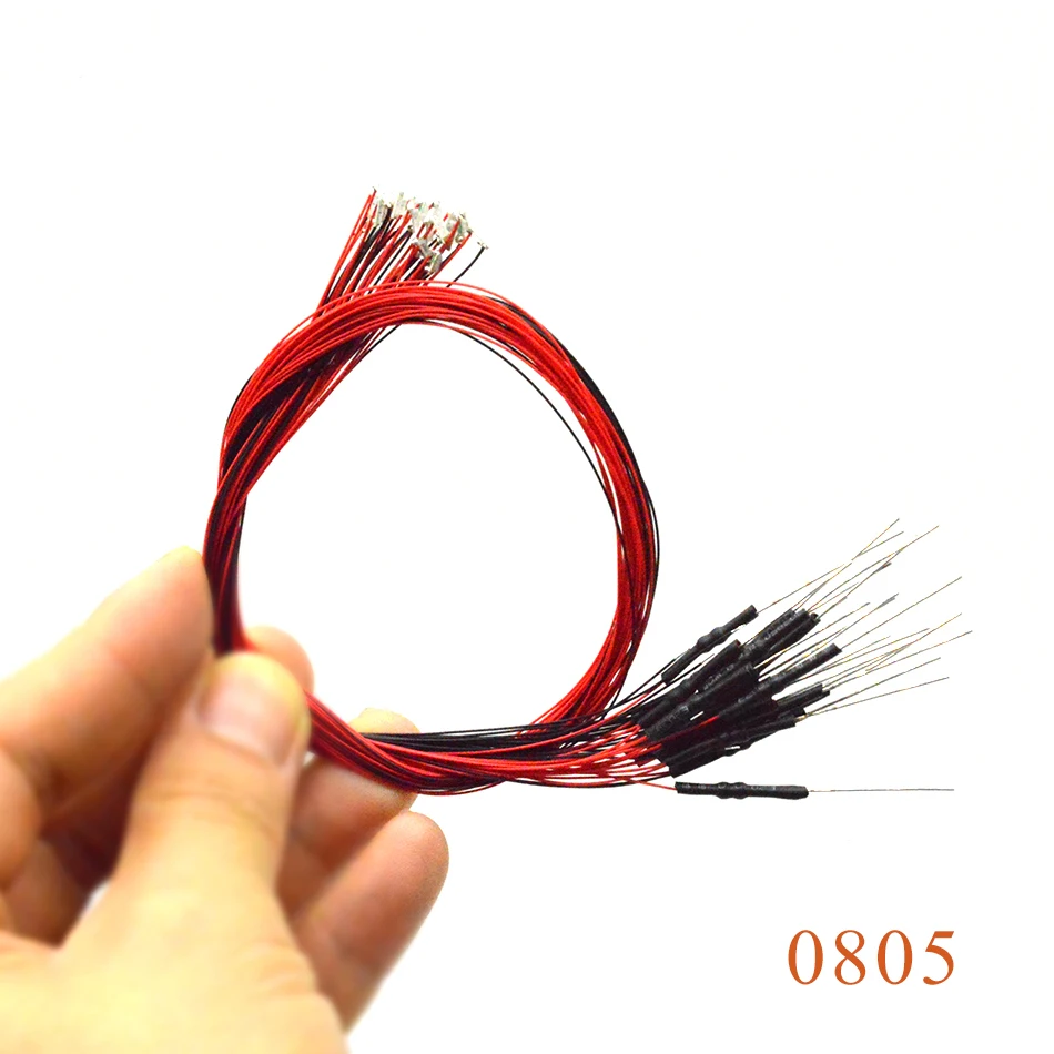 Lámpara SMD con cable Micro Led presoldada, 0402, 0603, 0805, 1206, 1,5, 12V, para Gundam Scene, 10 Uds.