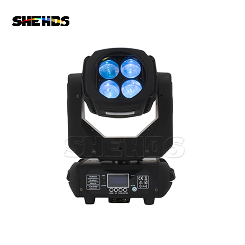 SHEHDS 4x25w LED Moving Head Beam Party Light Disco DMX lights Strobe Effect Stage Light For DJ Party Wedding Stage Lighting