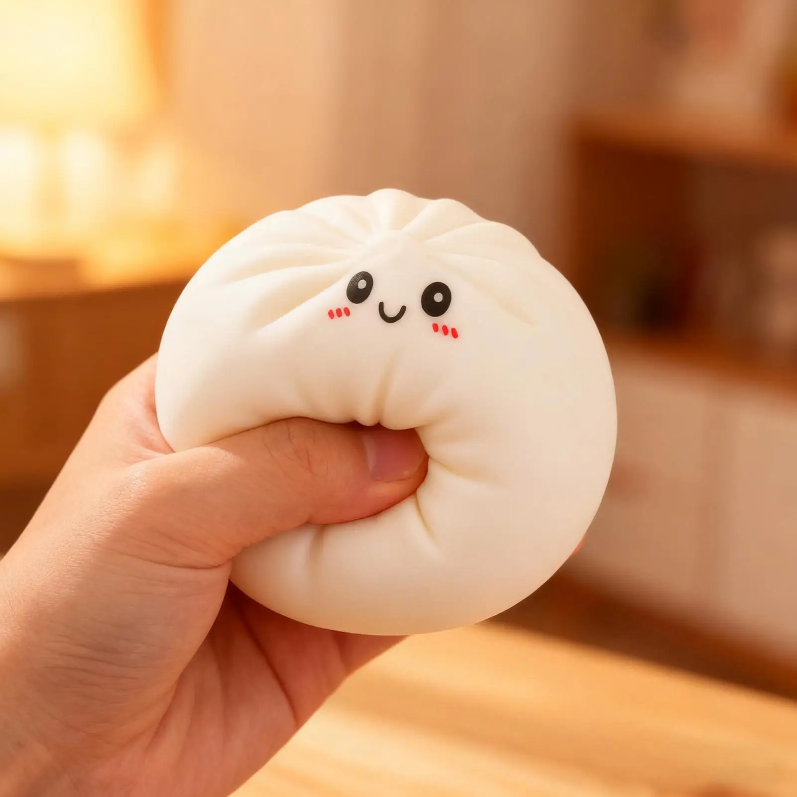 Sensory Squeeze Toy Cute Funny Sensory Soft Steamed Bun Squeeze Fidget Toys For Boys Girls Children Teens Adults Students Home