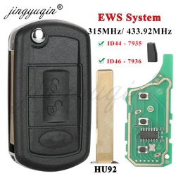 jingyuqin EWS ID44 / ID46 315/433.92Mhz Flip Car key for LAND ROVER Range Rover Vogue 2006-2009 HU92 3BTNFolding Remote Control