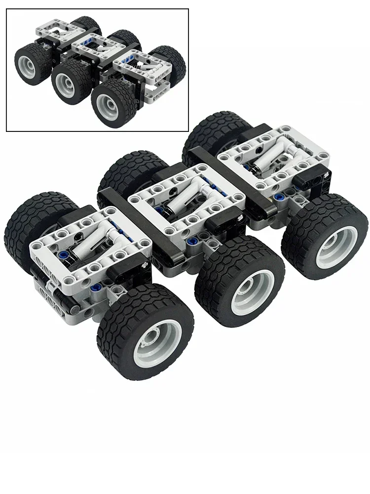 

119pcs Suspendettrailer 3 Axled Trailer Toys MOC High-Tech Car Wheels Set Building Block DIY Technical Pin Liftarm Parts Bricks