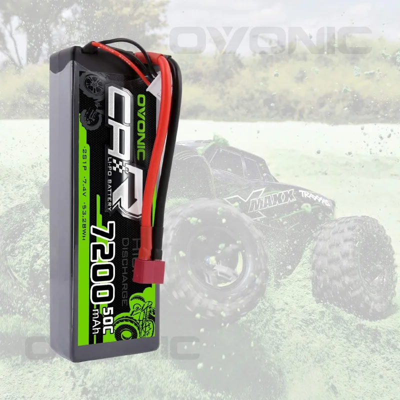 OVONIC 2s Lipo แบตเตอรี่ 50C 7200mAh 7.4V Lipo แบตเตอรี่ Dean-สไตล์ T สําหรับ 1/8 1/10 RC รถรถบรรทุกเรือยานพาหนะ