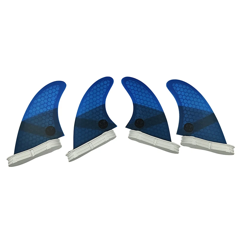 

upsurf fcs 2 fin Double Tabs 2 Surfboard fins Honeycomb fiberglass Surf fins Quad Fin set UK2.1 Size Green/Red/Blue/Red Color