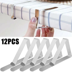 8/12Pcs Stainless Steel Anti-Slip Tablecloth Clamp Non-slip Securing Holder Wedding Camping Promenade Table Cloth Cover Fix Clip