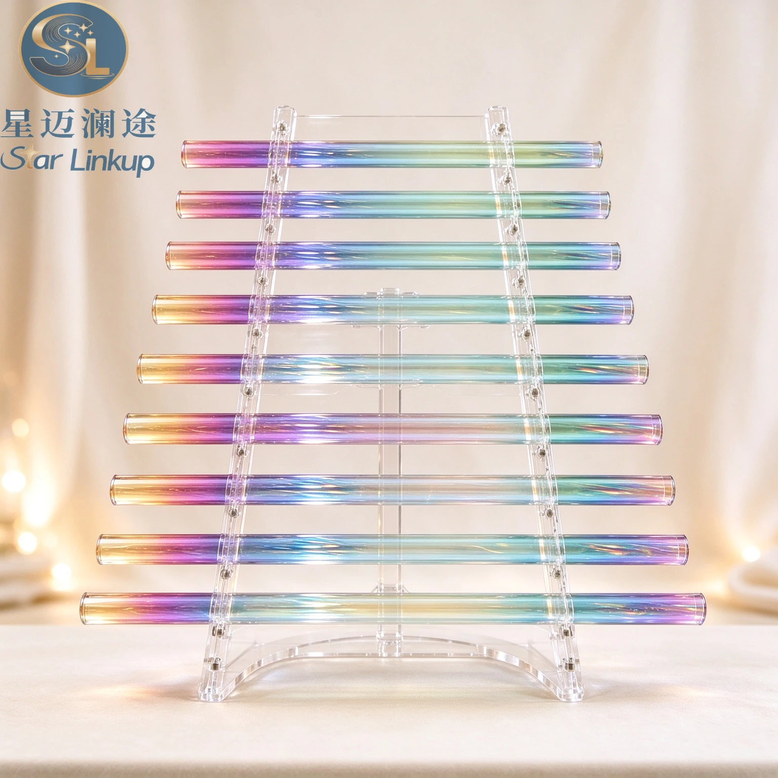 Alchemy Colorful Quartz Singing Harp 8 Tubes 5th Octave CDEFGABC, 432Hz/440Hz Crystal Sound Instrument, Comes with Aluminum Allo