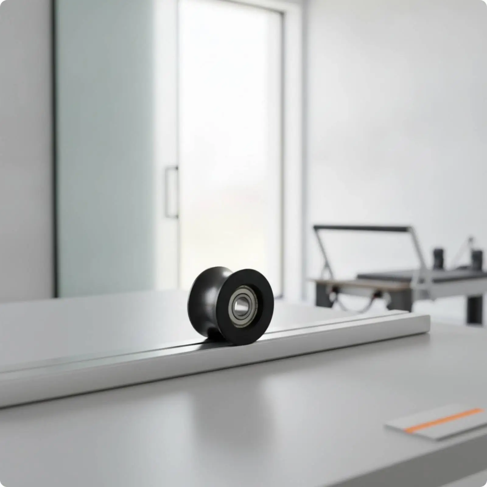 Sliding Door Track Rubber Coated Pulley Wheel Vibration Dampening Steel Core Roller for Pilates Fitness Equipment view 4