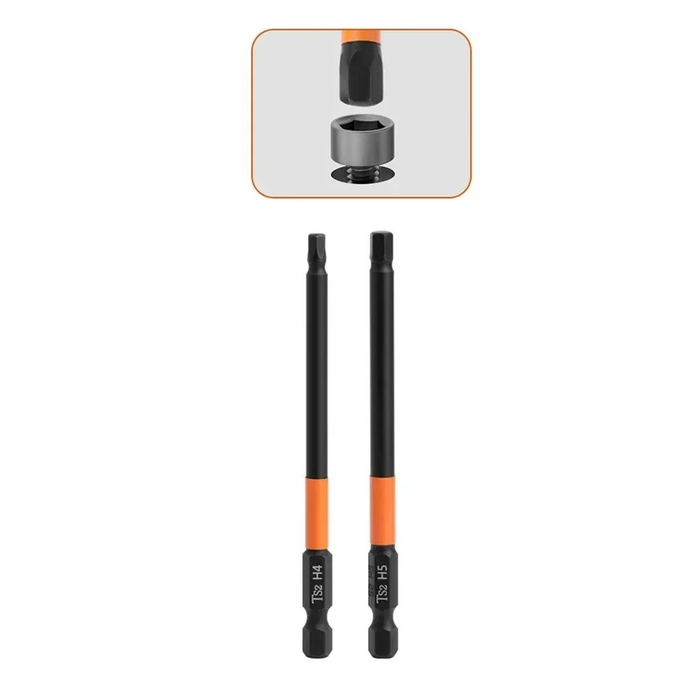 Hexagon Screwdriver Bit With Magnetic, 100mm Length, Standard Shank Diameter For Electric And Pneumatic Screwdrivers