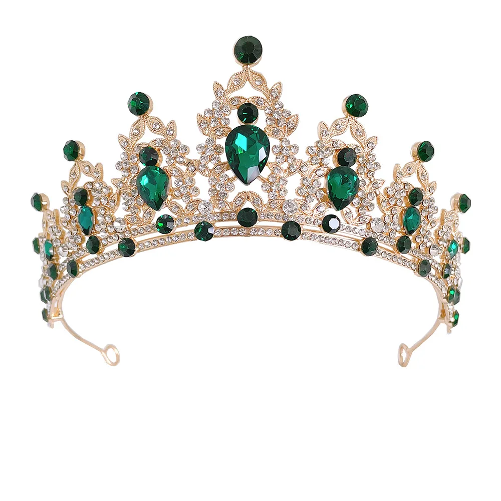 Itacazzo Bridal Headwear Green-Colour Women\'s Fashion Party Crown Girl Performance Tiaras