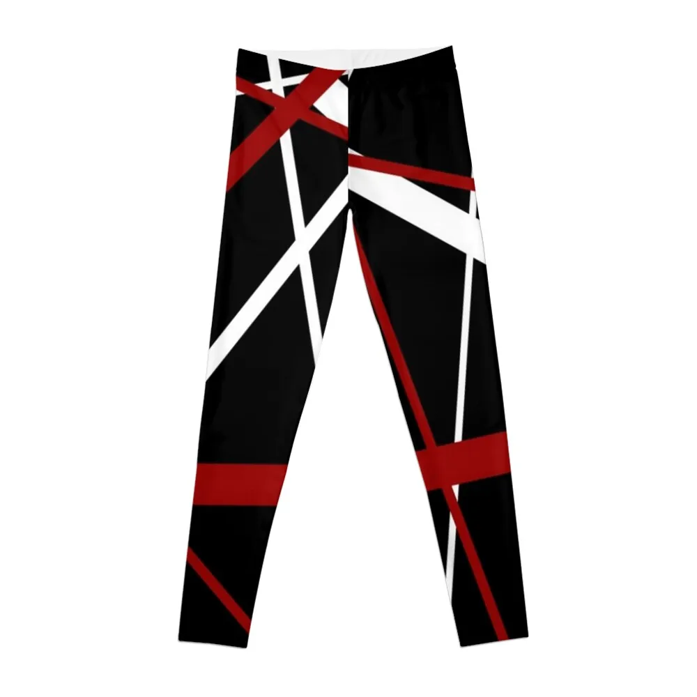 

Red and White Strips Against A Black Background Leggings Clothing fitness women pants leggings woman yoga wear ladies