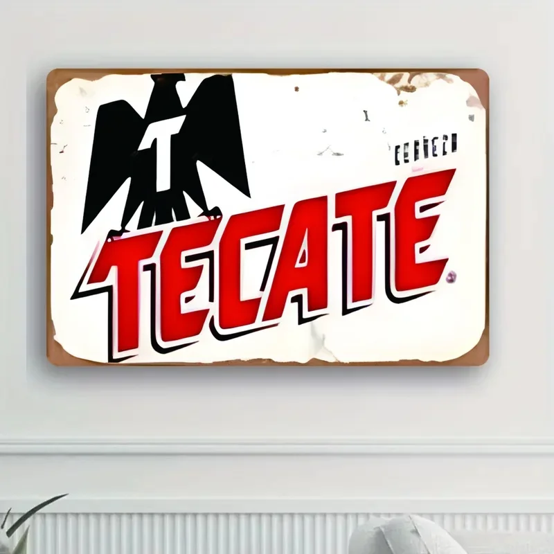 ヴィンテージテカテビールメタルウォールサイン - 素朴なアイ - Home Decor Brand のレビューと価格