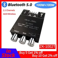 ZK-1002T ZK-MT21 2.1 Channel Subwoofer Digital Power Amplifier Board AUX 12V 24V Audio Stereo Bluetooth 5.0 Bass Amp for Home