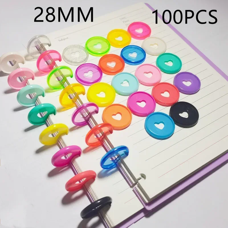 28MM100PCS mushroom hole notebook loose-leaf CD binding plastic ring love CD binding CD notebook loose-leaf binder