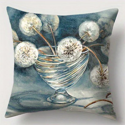 Home Decor Floral Patterns: Dandelions, Lilacs & Lilies Pattern Cushion Cover Suitable for Sofa Bedroom Car Pillow Cover