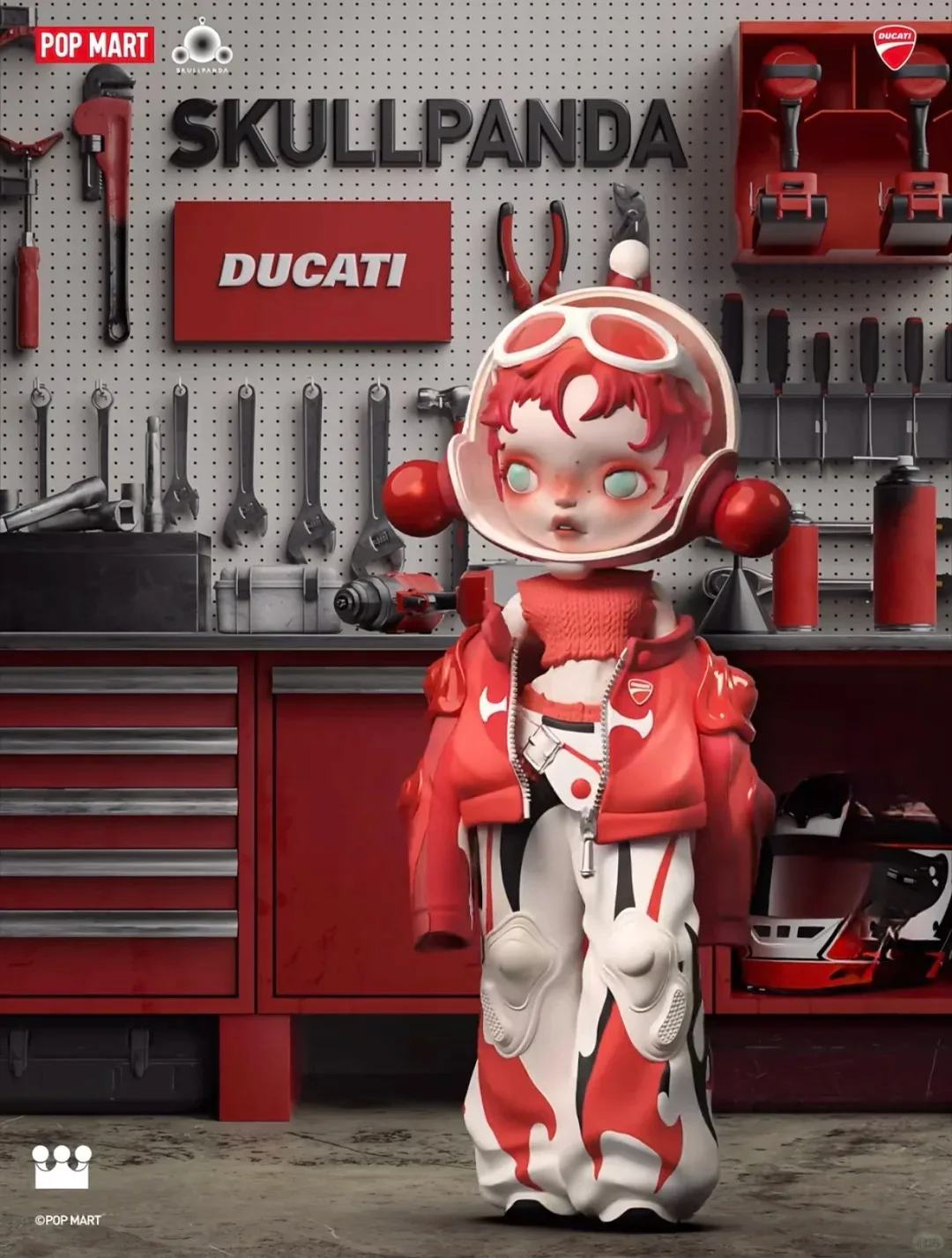 

POP MART SKULLPANDA DUCATI 1/6 BJD аниме фигурка орнамент коллекция рождественские подарки