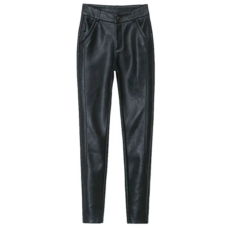 

2024 New Shiny Elastic Stretchy Outfit Trousers Sexy Leather Pants Fashion PU Leggings Women High Waist Skinny Tights T746