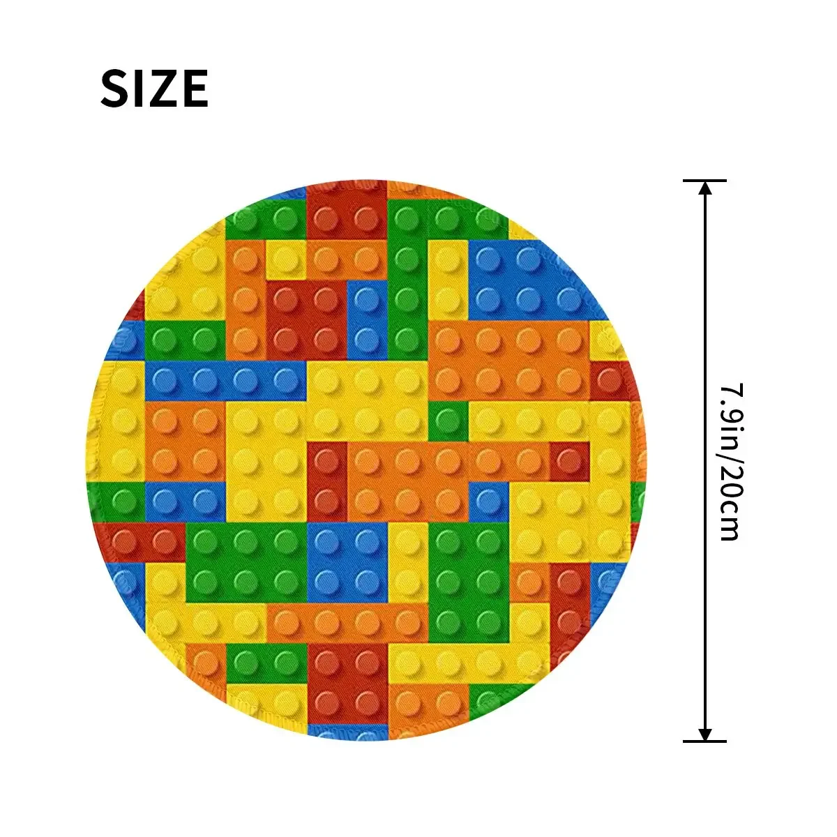 Building Blocks Construction Brick Round Mouse Pad Computer Keyboard Mouse Mat Gamer PC Desk Mat Office Accessories Table Mats
