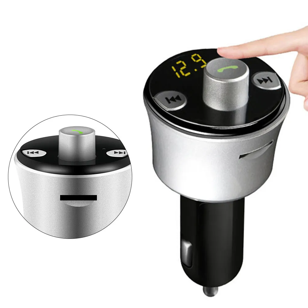 Car FM Transmitter MP3 Player Hands Free Calling Dual USB Charger TF Card Support