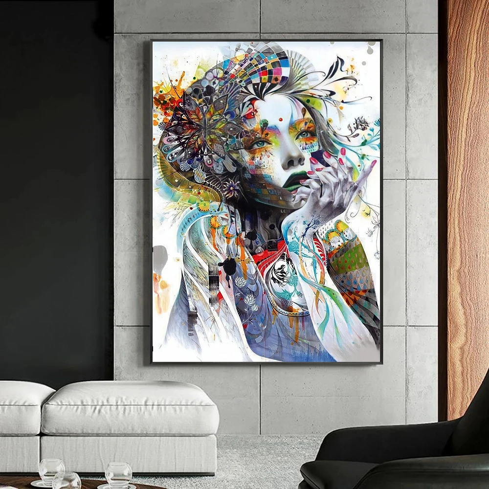 Street Graffiti Child Colorful Butterfly Girl DJ Chimp Posters and Prints Canvas Printing Wall Art Picture for Living Room Decor