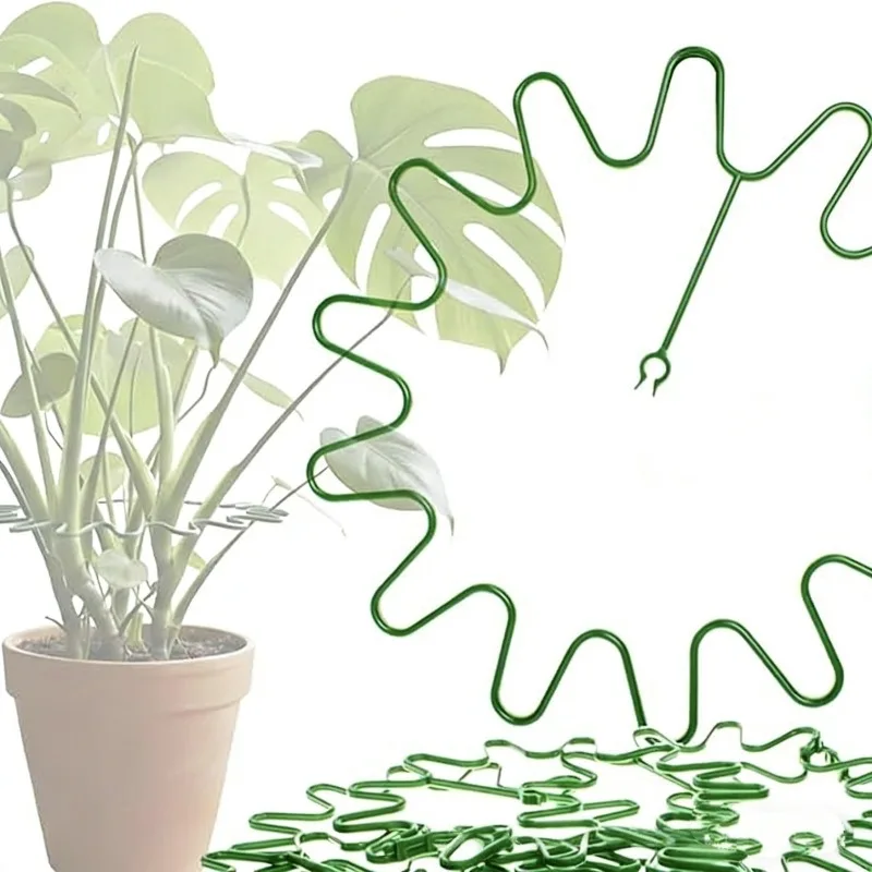 Expandable Flower Support Hoop Heavy Duty Wavy Iron Frame Weatherproof Coating Modular Splicable Design for Garden Flower Bed Plant Enthusiasts plant support plant clips plant accessories