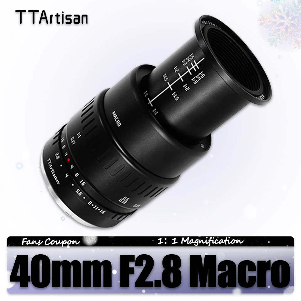 TTArtisan APS-C 40mm F2.8 Macro Lens for Insects Jewelry Photography with 1:1 Magnification Sony A6000 Nikon Z6 FX M43 L-mount