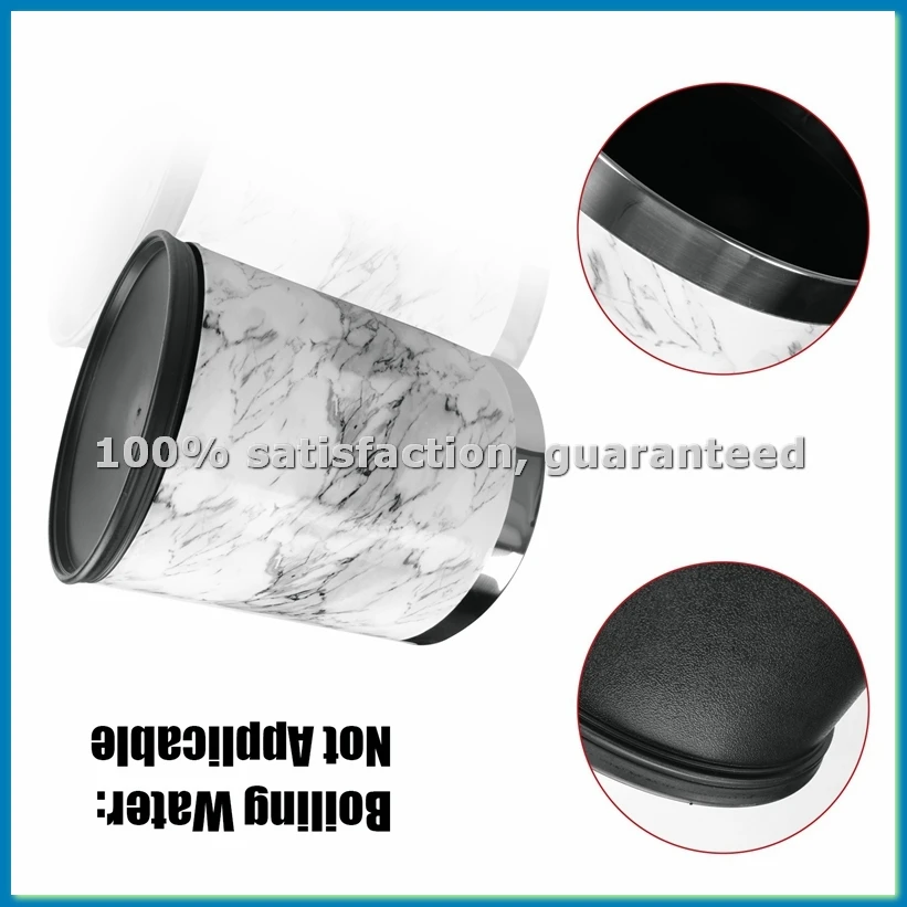 

Marble Pattern 10L Trash Can Bin Buckets Diameter 23Cm Height 27Cm Waste Bins Living Room Bathroom Kitchen Dustbin Trash Bin