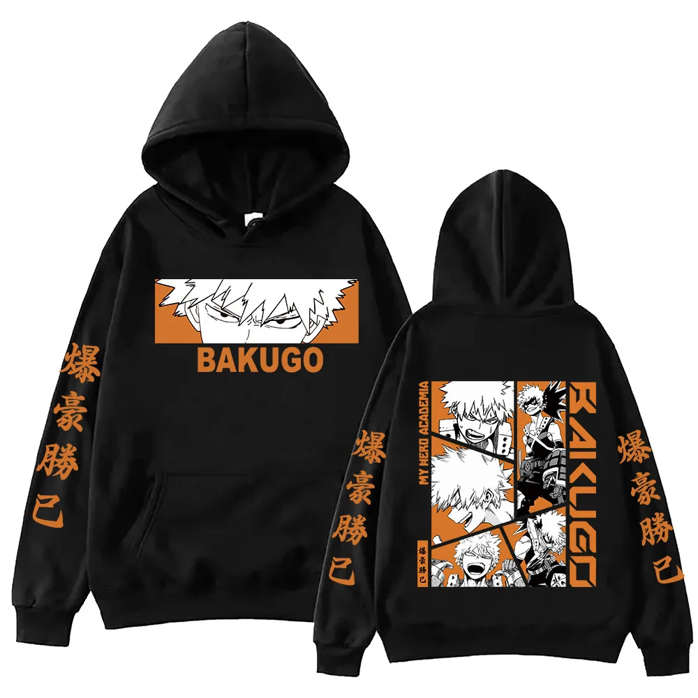 Anime  My Hero Academia Bakugo Hoodie Harajuku Hip Hop Pullover Tops Fans Gift