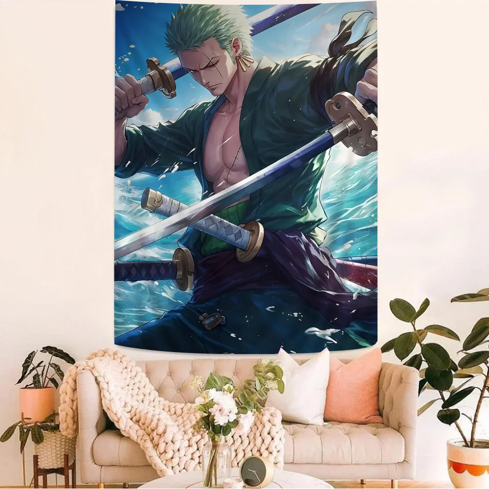 Roronoa Zoro Anime Tapestry Hanging Tarot Hippie Wall Rugs Dorm Home Decor