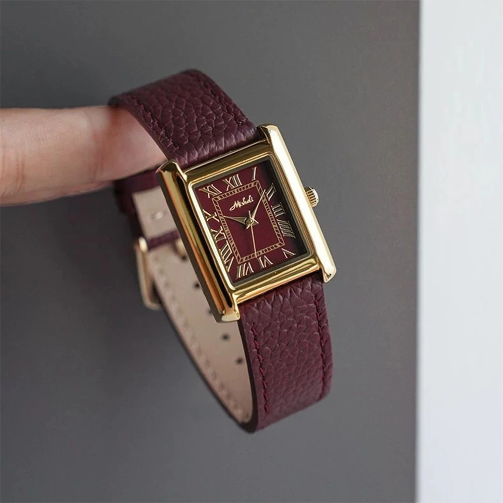 Vintage Temperament Wine Red Serie belt quartz Watch For women\'s girl watch Women\'s accessories wholesale