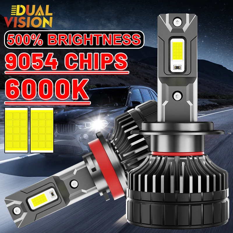 

Dualvision H7 H4 LED Car Headlight Bulbs H1 H3 H8 H9 H11 9005 9006 HB3 HB4 9012 HIR2 CANBUS 30PCS 9054 CSP 6000K Tube Lights 12V